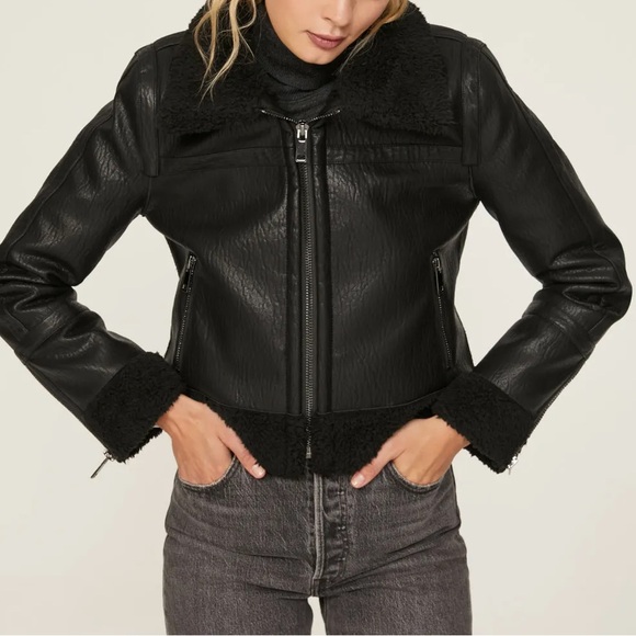 Unreal Fur Black Berlin Cropped Jacket - Picture 1 of 12